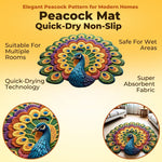🦚 Quick-Dry Non-Slip Peacock Mat