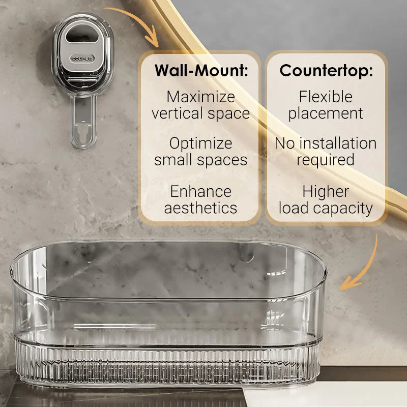 Multifunctional Suction Cup Wall-mounted Storage Rack with Drainage Hole
