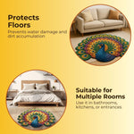 🦚 Quick-Dry Non-Slip Peacock Mat