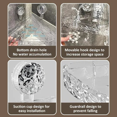 Corner Bathroom Shower Shelf Storage Basket, Wall Mounted Organizer