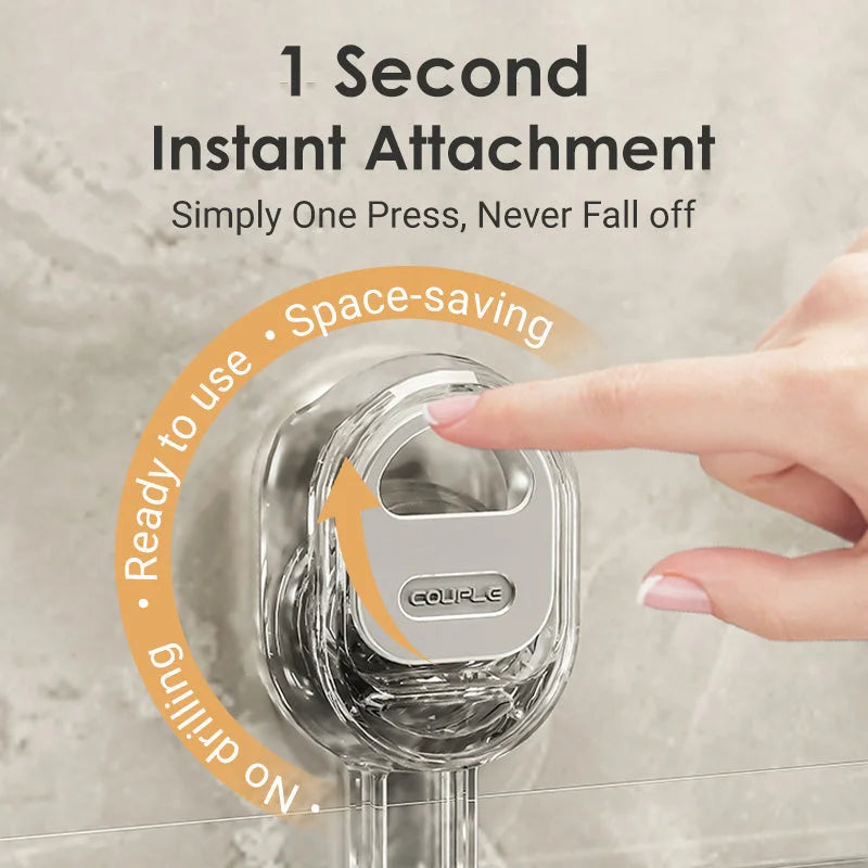 Multifunctional Suction Cup Wall-mounted Storage Rack with Drainage Hole