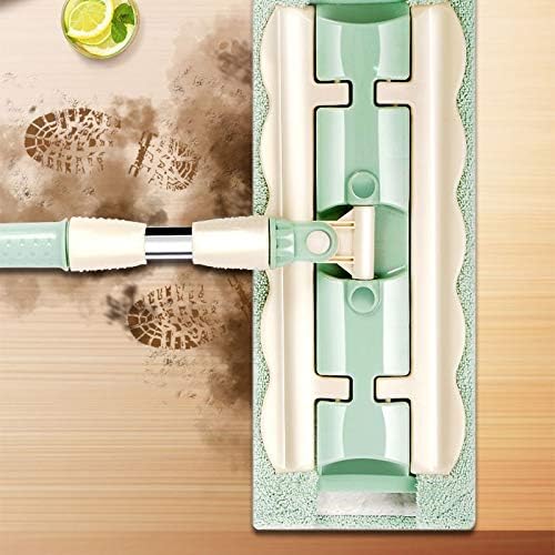 Flat mop with stainless steel handle, including reusable and washable mops