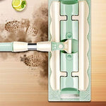 Flat mop with stainless steel handle, including reusable and washable mops