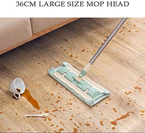 Flat mop with stainless steel handle, including reusable and washable mops