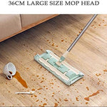Flat mop with stainless steel handle, including reusable and washable mops