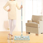 Flat mop with stainless steel handle, including reusable and washable mops