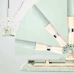 Flat mop with stainless steel handle, including reusable and washable mops