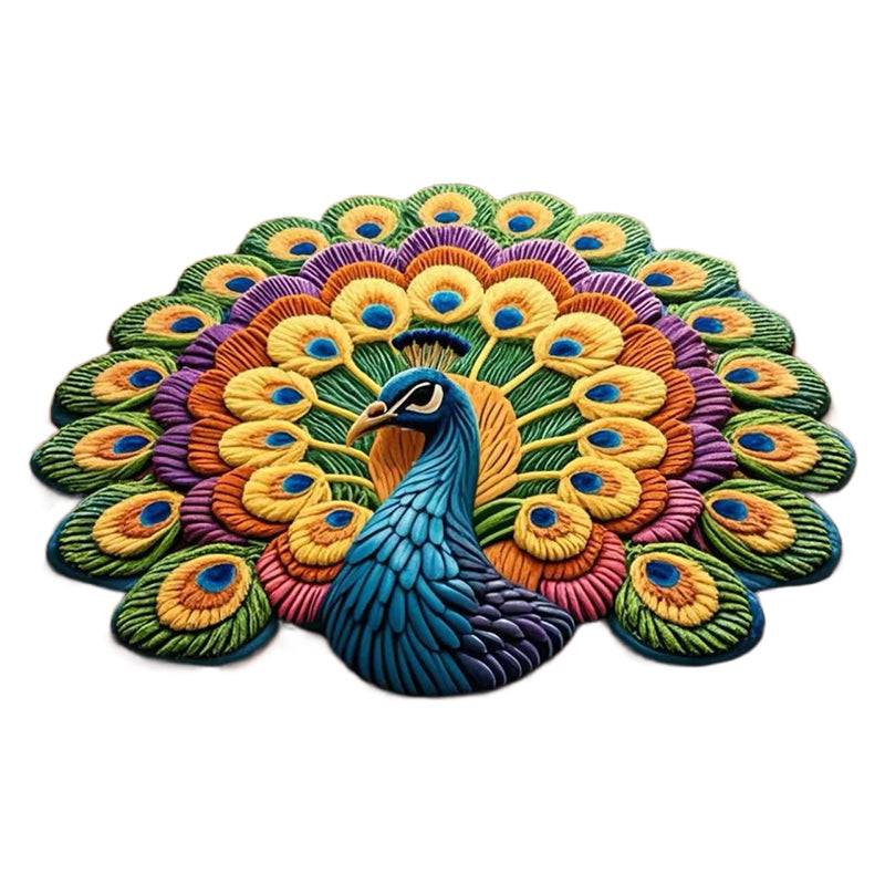 🦚 Quick-Dry Non-Slip Peacock Mat