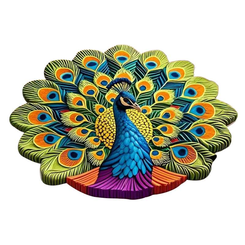 🦚 Quick-Dry Non-Slip Peacock Mat