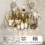 Multifunctional Suction Cup Wall-mounted Storage Rack with Drainage Hole